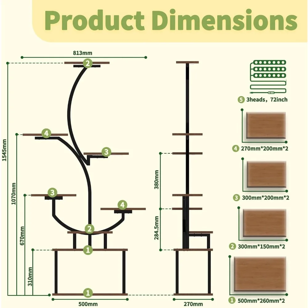 حامل نباتي من 8 طبقات مع أضواء للنمو، رف داخلي على شكل حرف S لديكور المنزل في غرفة المعيشة والفناء #2