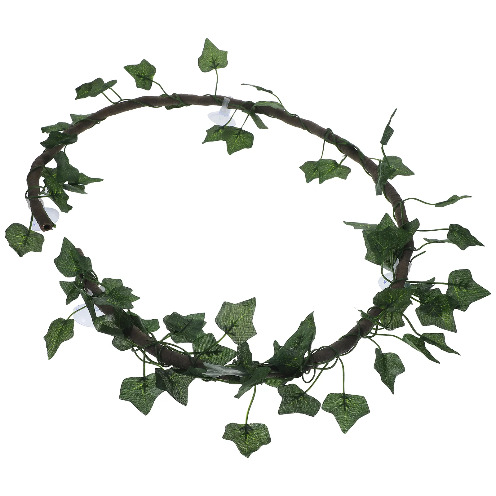 Jungle Vines Artificial Leaf Pet Habitat Decor with Suckers and Leaf for Lizard Frogs Snakes and More Reptiles(Green)