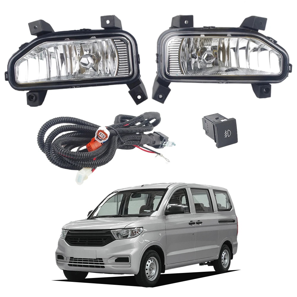 Front Bumper Fog Lights Assembly Driving Lamp for Chevrolet N400, Tornado Van Mexico 2019 2020 2021 2022 + Wire + Switch Button