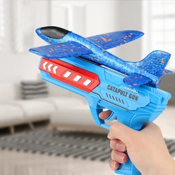 Airplane Launcher Toys Throwing Foam Plane Ejection Aircraft Launcher Catapult Plane Outdoor Sports Flying Toy for Children Gift