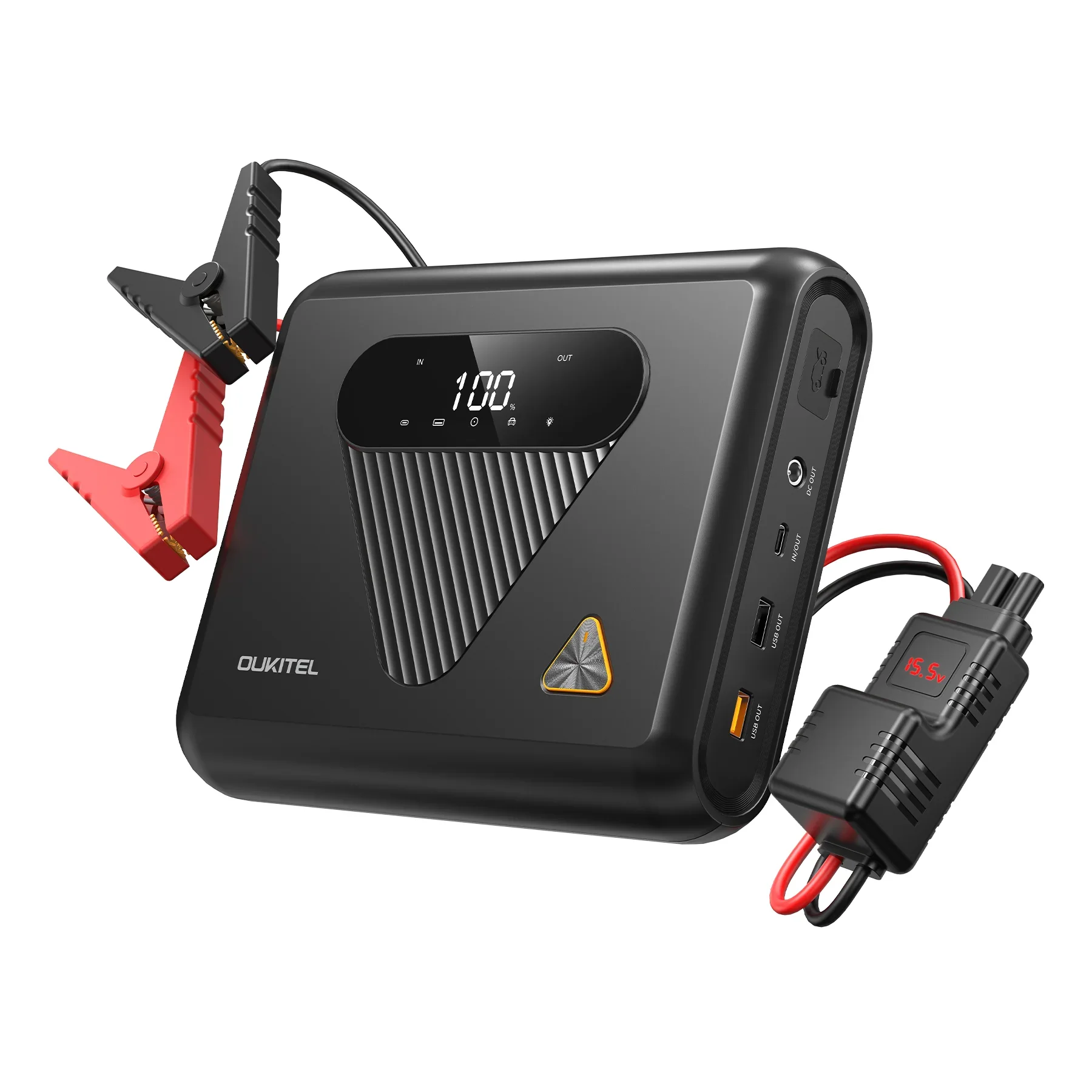 OUKITEL C01 Natrium-ion Auto Startkabel | 1350A piek, 27500mAh/80Wh, PD60W snelladen, 10 jaar levensduur, noodstartbatterij voor 12V voertuigen, pechhulp langs de weg, outdoor camping