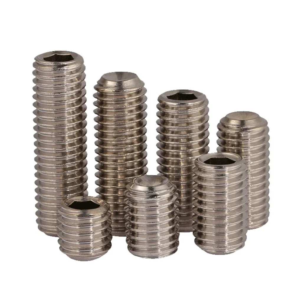 10 pçs m3 m4 m5 m6 m8 304 parafuso sem cabeça de aço inoxidável parafusos allen hex soquete conjunto parafuso para modelo diy modelo de carro móveis