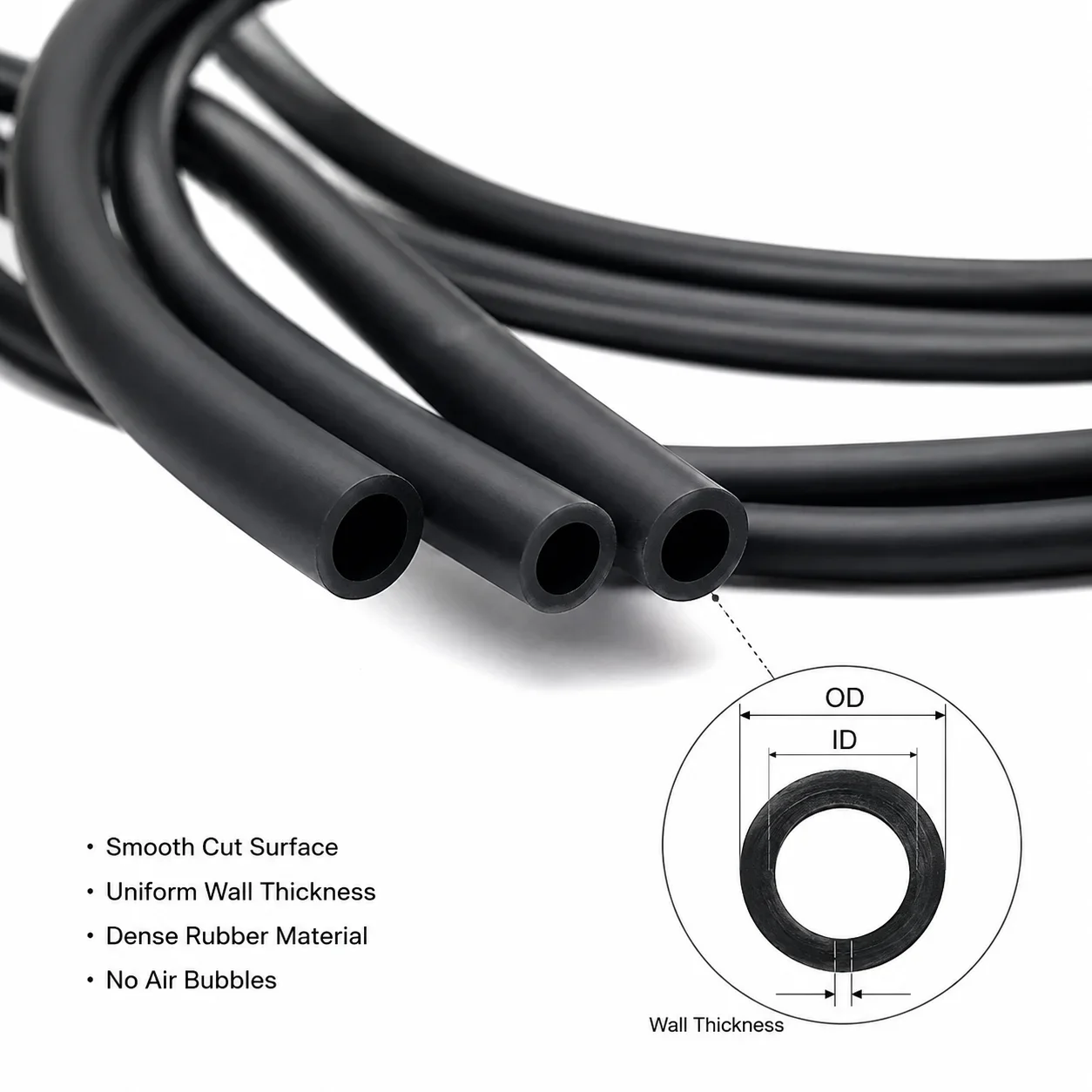 NBR Fuel Line Nitrile Rubber Hose  ID 2/2.5/3/4/5/6/7/8/10/13/16/19/25mm Diesel Petrol Water Tube Engine Pipe For Car/Motorcycle