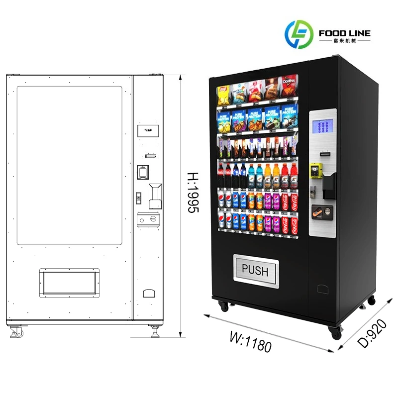 Configurable Self‑service Vending Machine SDK Keyboard Screen For Snack Beverage Cold Soda Campus Business Use Custom