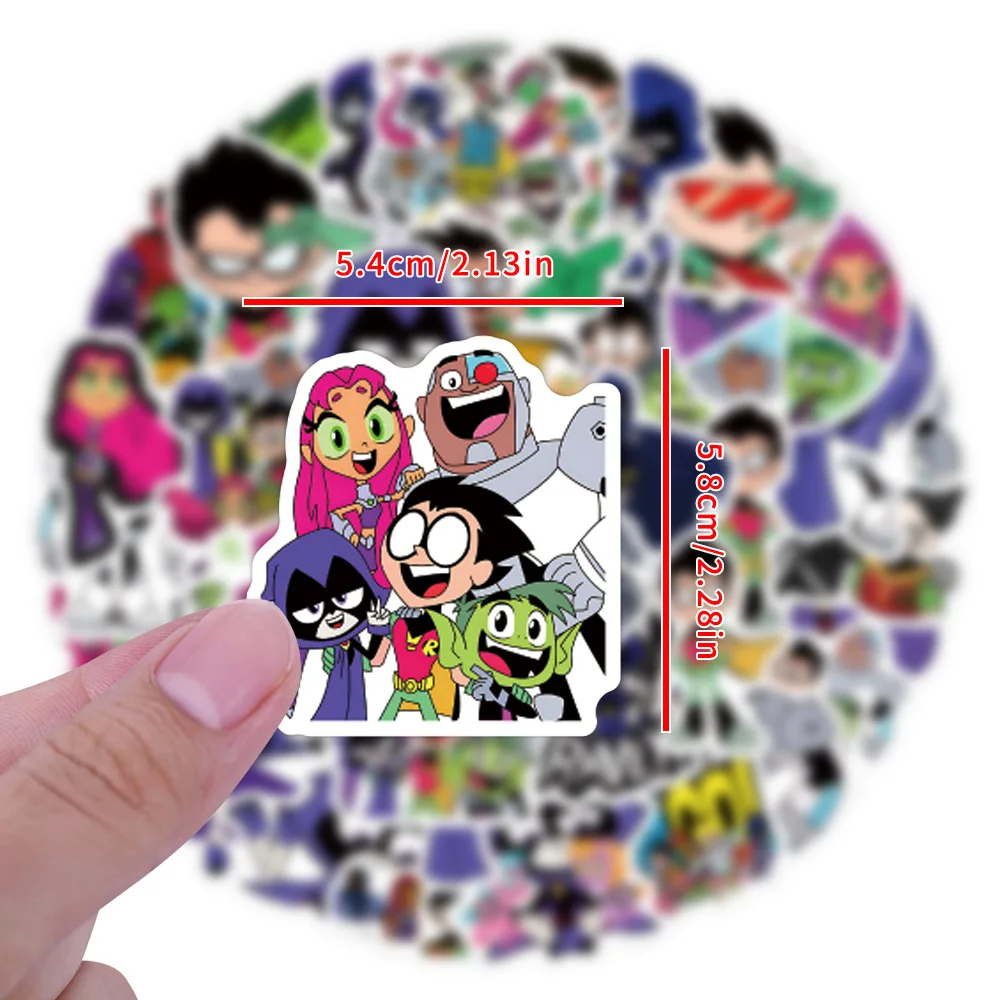

60PCS Teen Titans Cartoon Graffiti Stickers Cute Fun Creative Decorative Decal Kids Toys for Luggage Phone Case Guitar Gifts