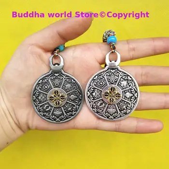 2 pcs 효능 부적 greco-buddhist pocket 여행 자동차 길조 안전 nine palaces 여덟 다이어그램 mantra tibet buddha card 