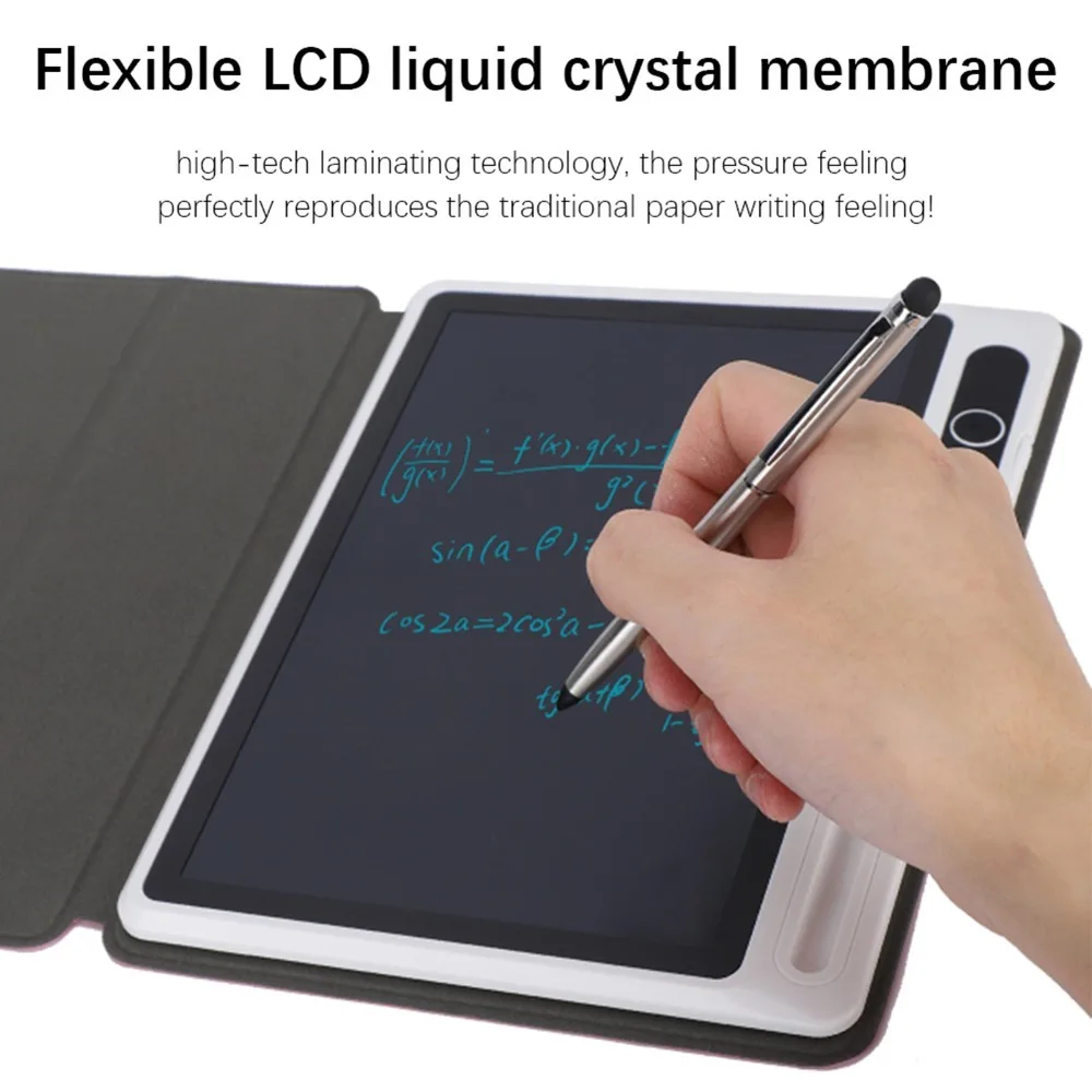 

Black LCD Writing Tablet with Leather Sleeve Light-Powered Handwriting Pad Lightweight Small Graphic Tablet