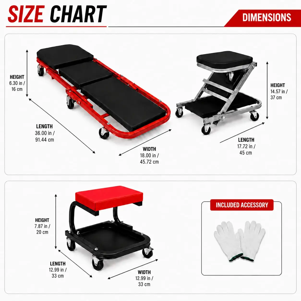 Automotive Mechanic Creeper, 3-In-1 Folding Creeper Seat Or Rolling Garage Stool, Heavy-Duty Padded Auto Repair Equipment With Swivel Casters, Multiple Options Available