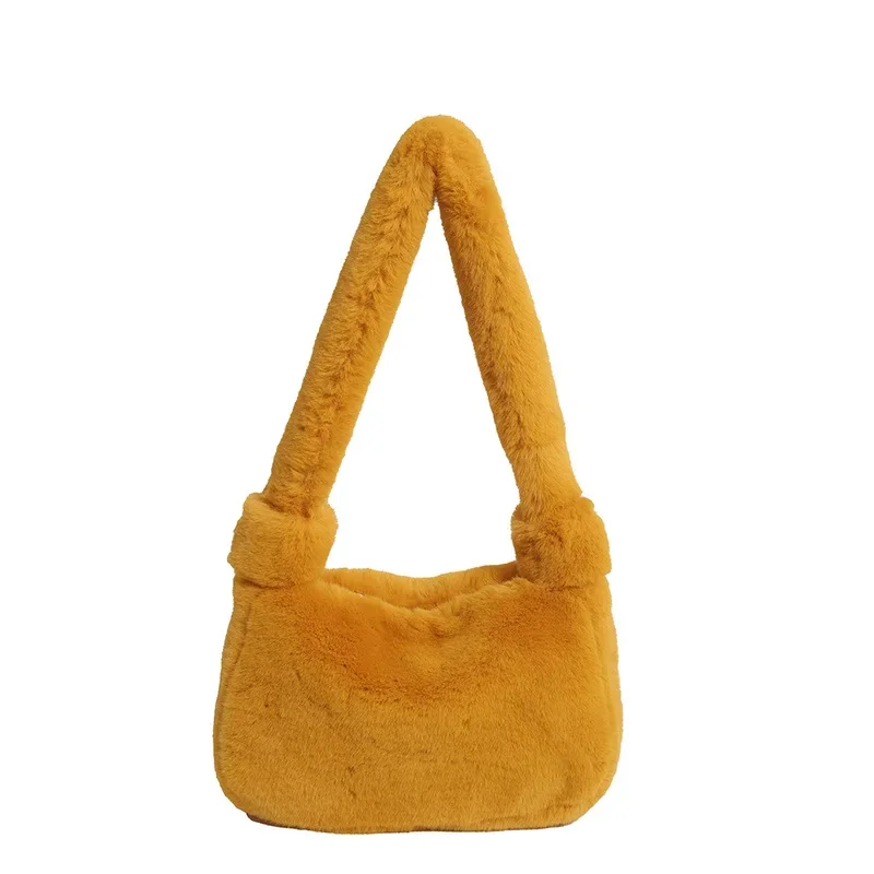 Mao Mao bolso de mujer 2024 Otoño e Invierno nueva moda estilo extranjero hombro axila bolso de felpa bolso versátil de moda