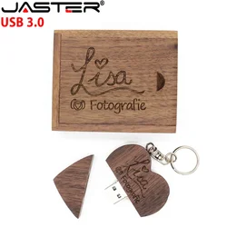 Holzherz-USB-Flash-Laufwerk, Stiftantriebe, Pendrive, externer Speicher, Memory Stick, 4 GB, 8 GB, 16 GB, 32 GB, 64 GB, kostenloses individuelles Logo