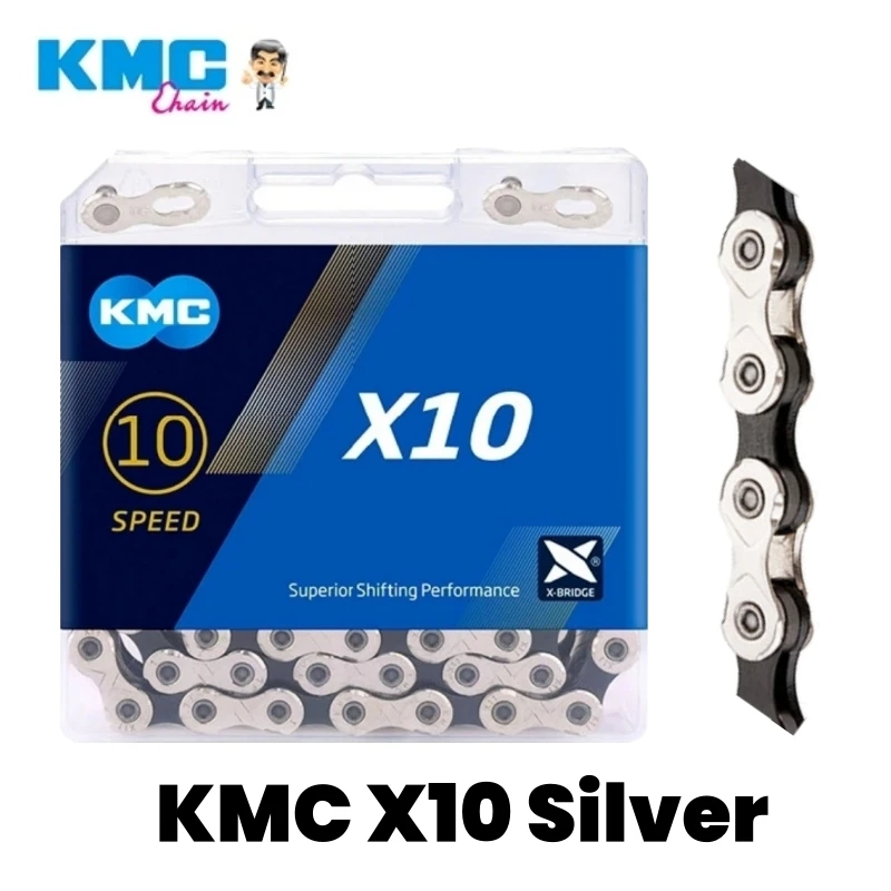 KMC Bike Chain X10 X10SL MTB Road Bicycle Silver Black Silver Gold Aurora Chain 10Speed Bike Chain Curren for Shimano SRAM Parts