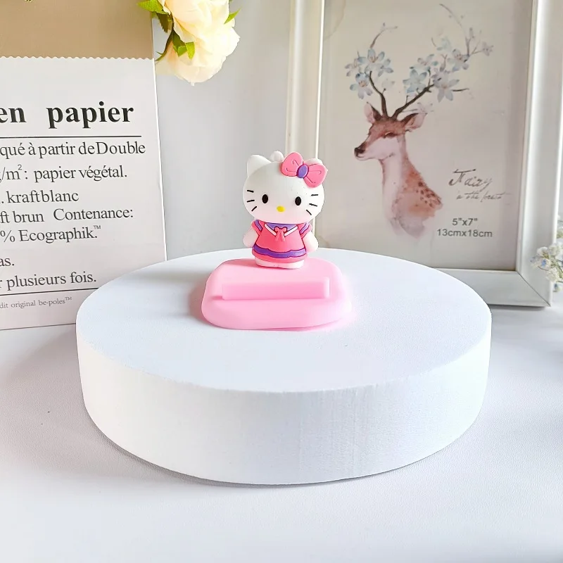 2024 Cartoon Creative Mobile Phone Tablet Stand Cute Anime Characters Kitty Cat Desktop Ornaments Accessories Gifts