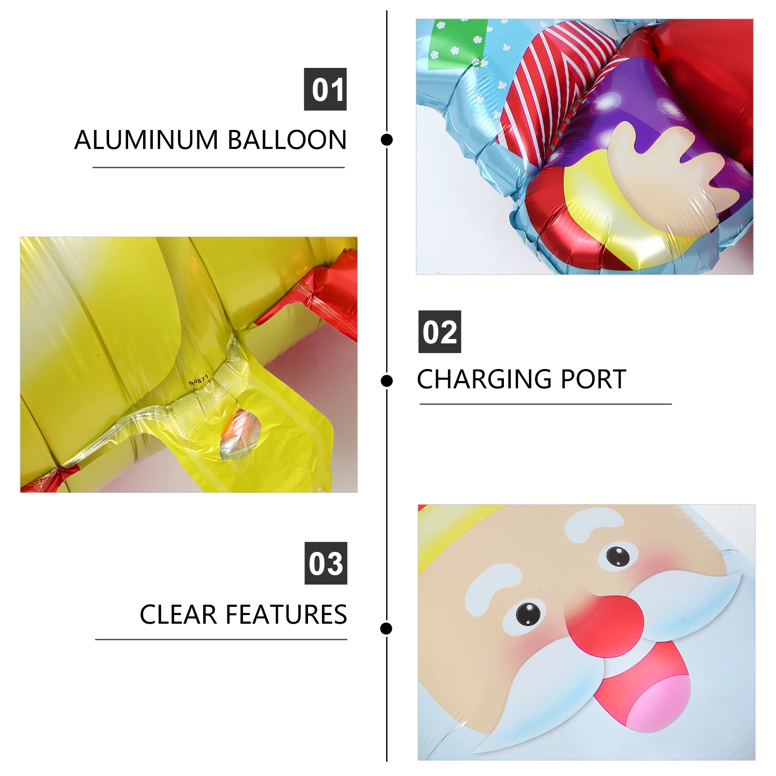 ลูกโป่งซานตาคลอส 5 ชิ้น ของตกแต่งคริสต์มาส ลูกโป่งฟอยล์เป่าลม อุปกรณ์จัดงานปาร์ตี้ ของตกแต่งวันหยุดคริสต์มาส ลูกโป่งคริสต์มาส