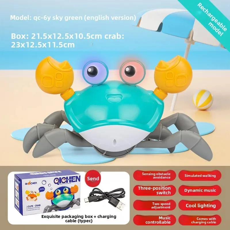 Dansende krab ontsnappingsspeelgoed baby kruipende interactieve ontsnappingskrab baby verjaardag Thanksgiving kerstcadeau huisdierrobot