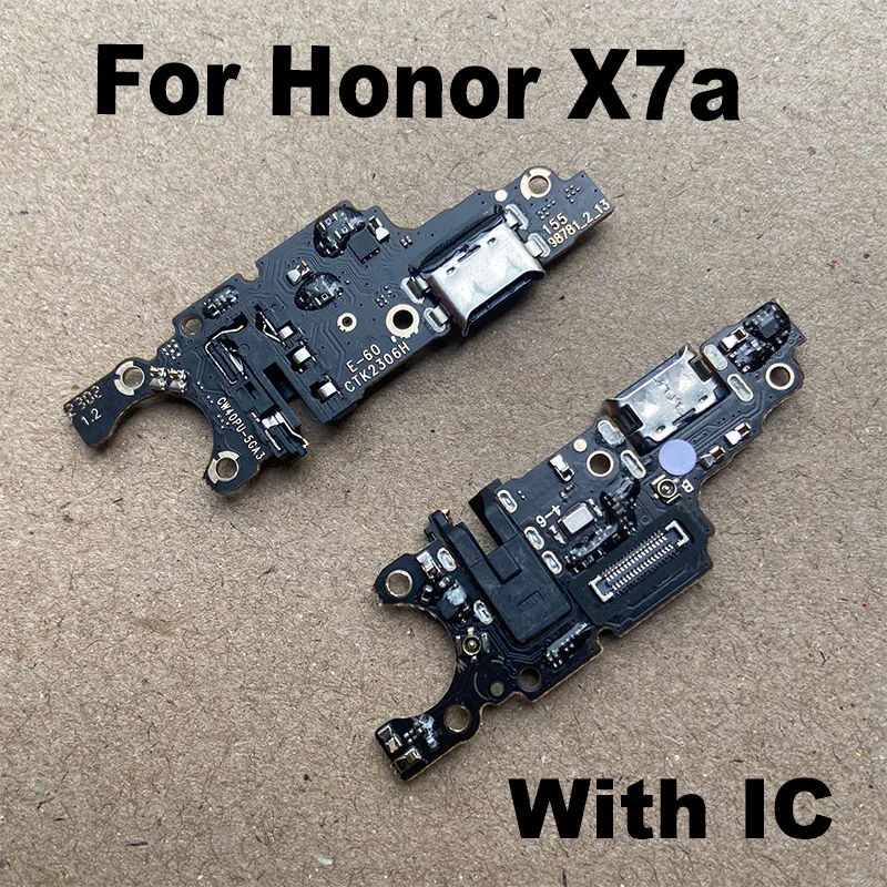 For Huawei Honor X7a Fast USB Charging Dock Port Mic Microphone Connector Board Flex Cable Repair Parts Global