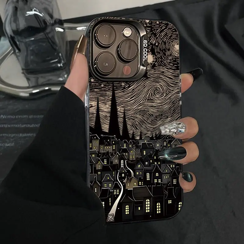

Starry Sky design phone case for iPhone 16 15 14 13 12 11 Pro/ Max/Plus shock-proof rear cover anti-fingerprint