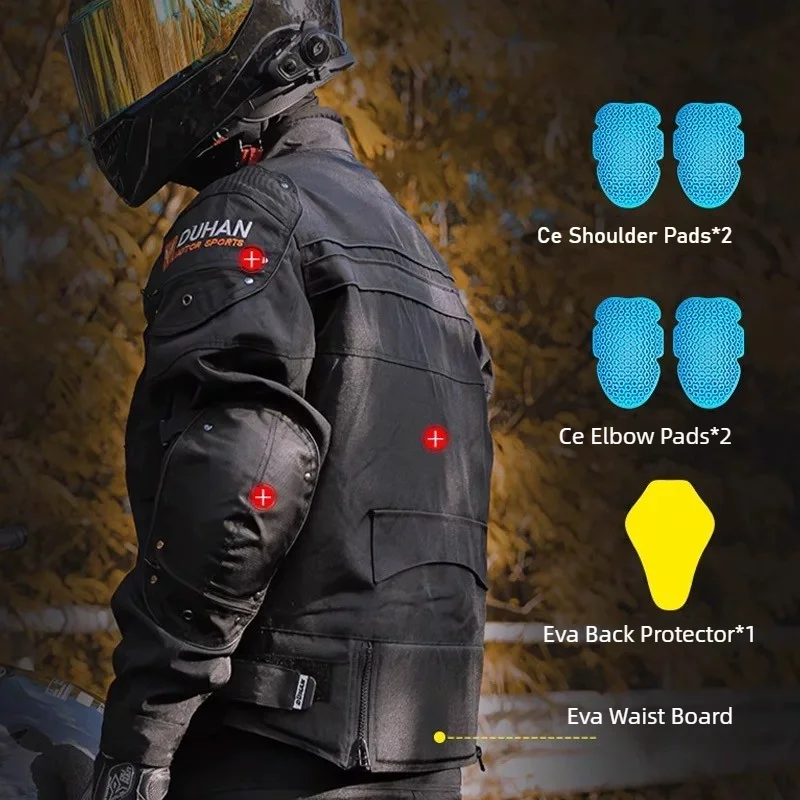 DUHAN Motorcycle Jacket Men Women Racing Jacket with Removeable Lining Body Armor Motocross Jacket Moto Chaqueta Four Seasons