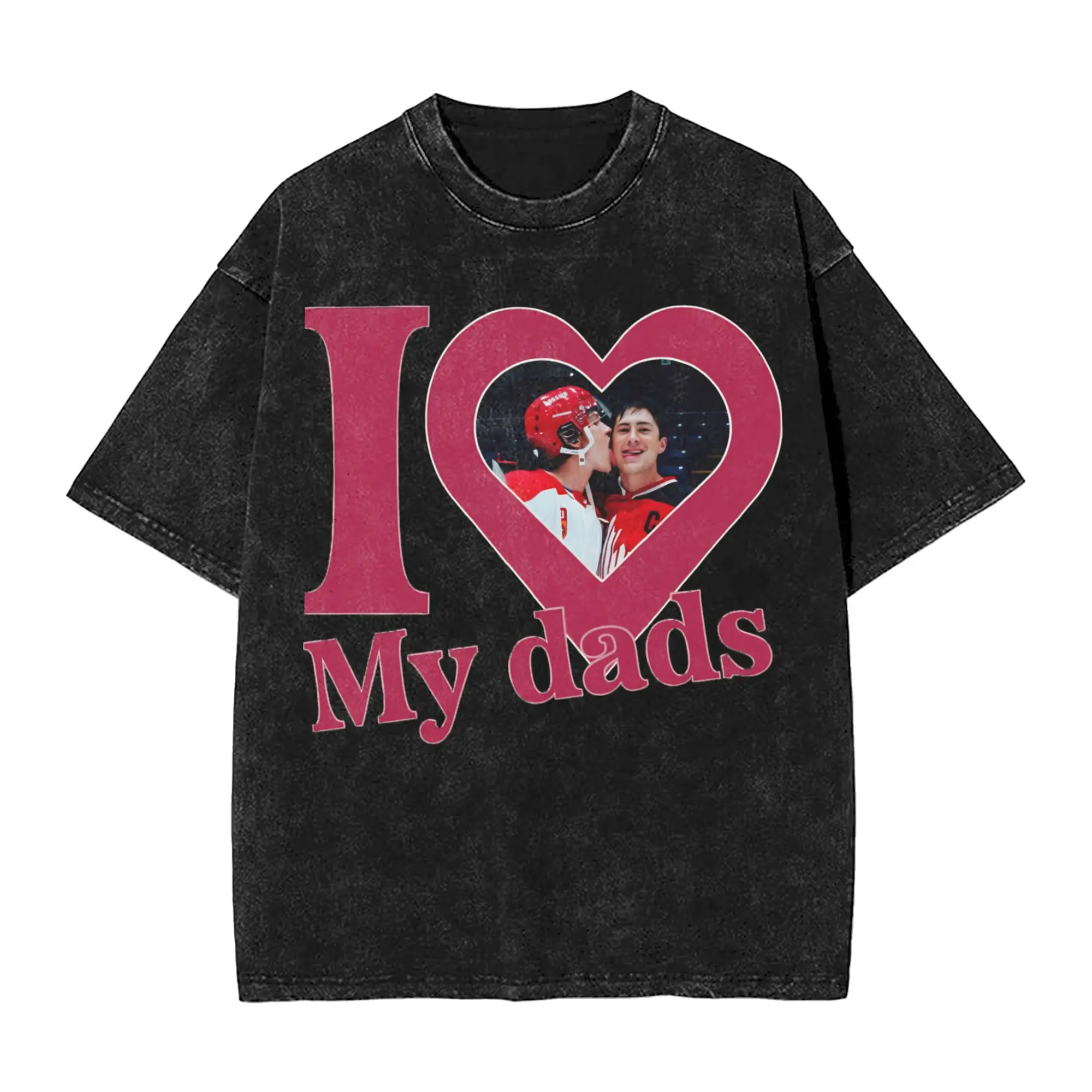 

Heated Rivalry I Love My Dads Shane Hollander Ilya Rozanov T Shirt Hip Hop Washed Short Sleeve T-Shirt Men Women Streetwear