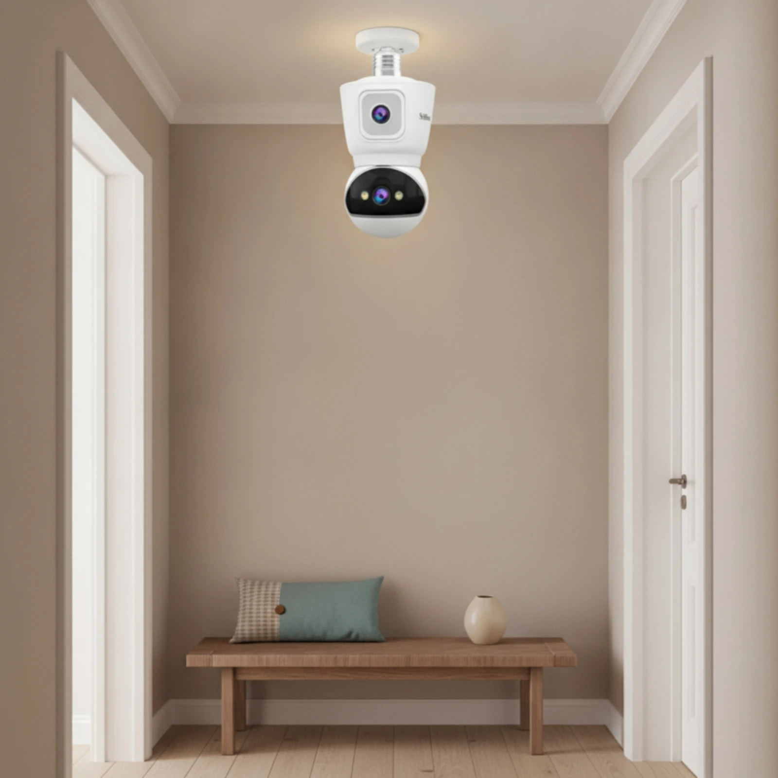 Smart Light Bulb Security Camera Screw-in Light Bulb Security Camera Two-Way Audio for Homeowners, Entryway