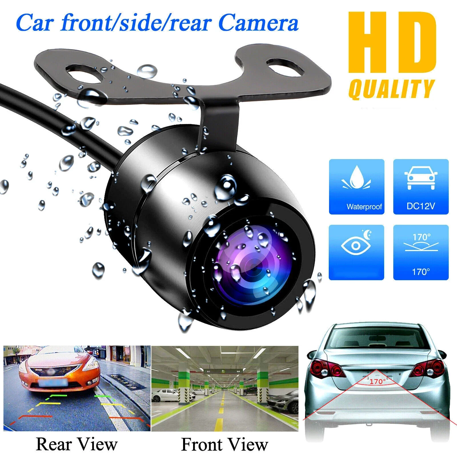 Backup Camera, Car Rear View Reverse Camera Universal For Pickup Truck Car SUV Perfect Angle Night Vision Waterproof