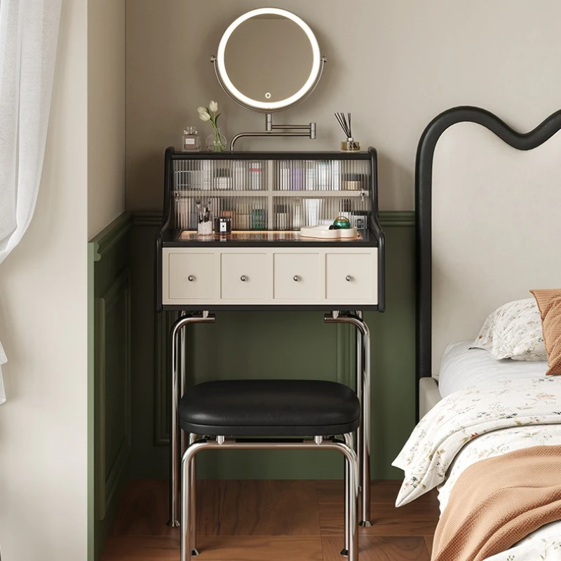 Medieval Black Makeup Vaniti Visible Glass Small-sized Apartments Makeup Vaniti Simple Bedroom Furniture Ban Trang DiemYS40CC