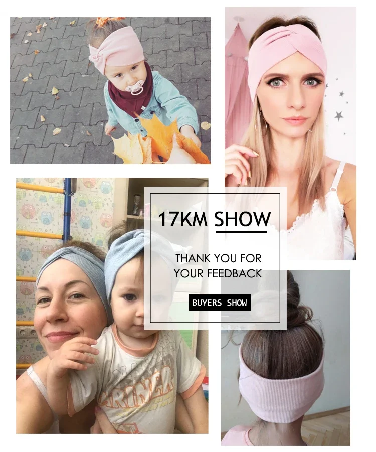 17KM ผู้หญิงผ้าฝ้ายแถบคาดศีรษะกว้างสําหรับสาวเด็ก Knot CROSS Hairband HEAD Band Turban สําหรับแต่งหน้าอุปกรณ์เสริมผม