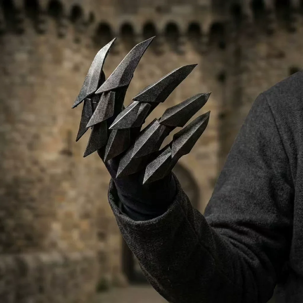 Handmade Gluing Flexible Wearable Hand Armor Unisex Halloween Cosplay Techwear Punk Gloves Movable Mechanical Plastic Claw