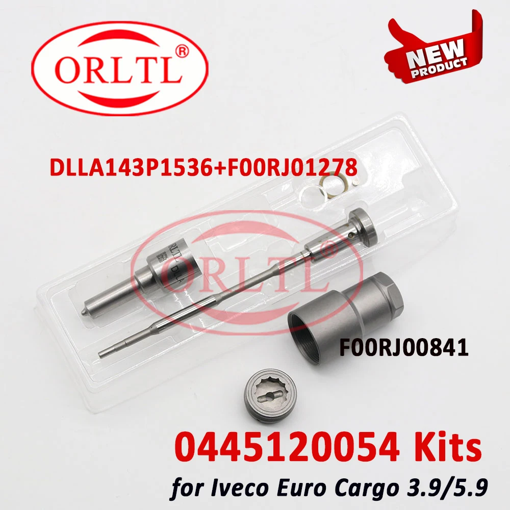 ORLTL 0445120054 Kits Diesel Injector Nozzle DLLA143P1536 Nozzle Valve F00RJ01278 for IVECO F4AE3 0986435545 2855491 504091504