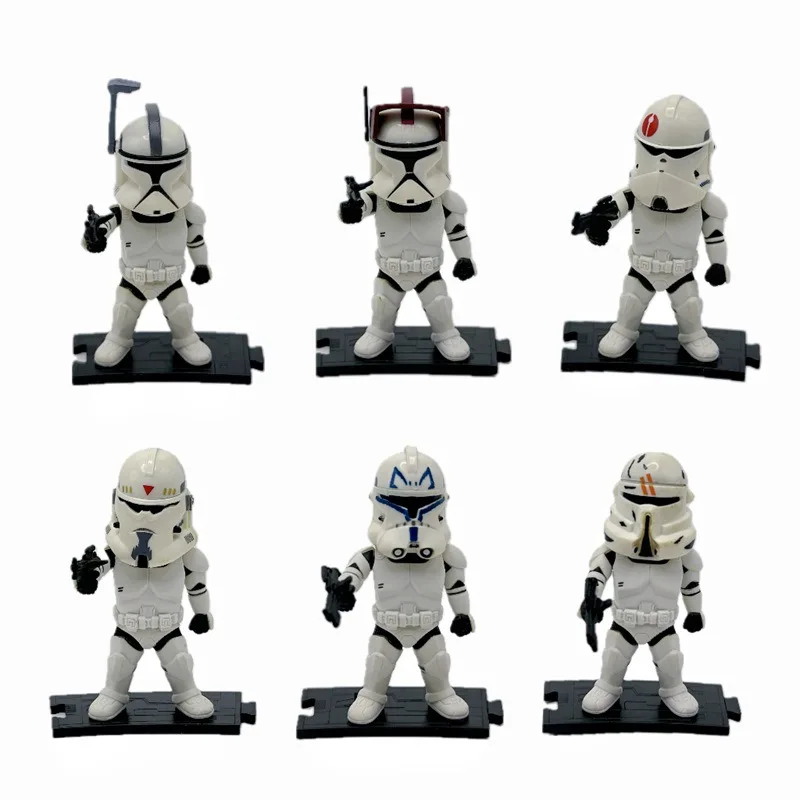 6 pz/set Star Wars Darth Vader Maul Stormtrooper White Soldier Bounty Hunter Action Figure GK Model Toys Decor Kids Collection