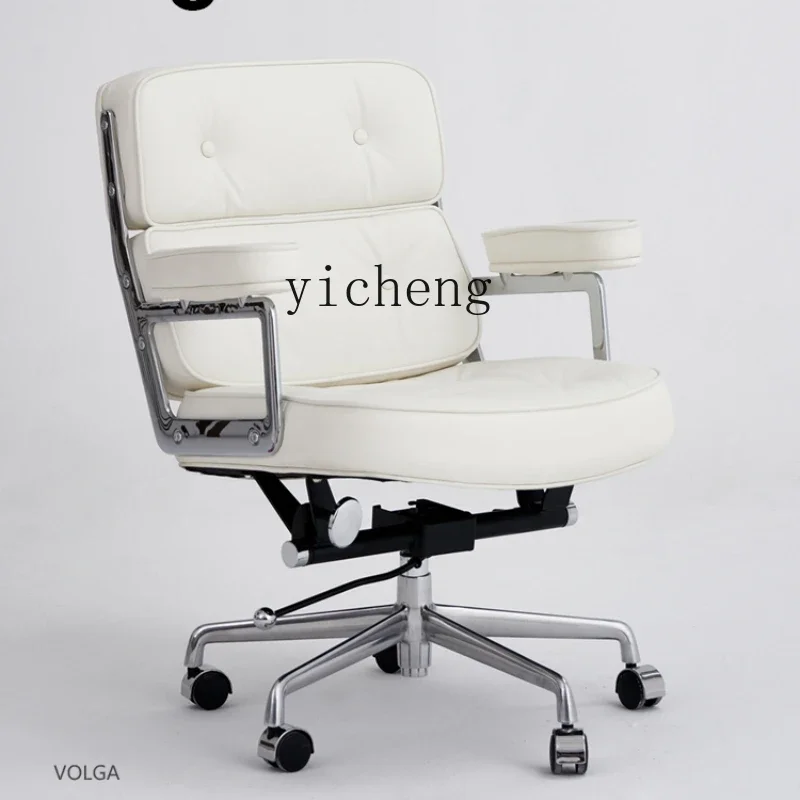 

ZK Cream Style Leather Rotating Computer Home Long-Sitting Office Chair Comfortable Study Desk Chair