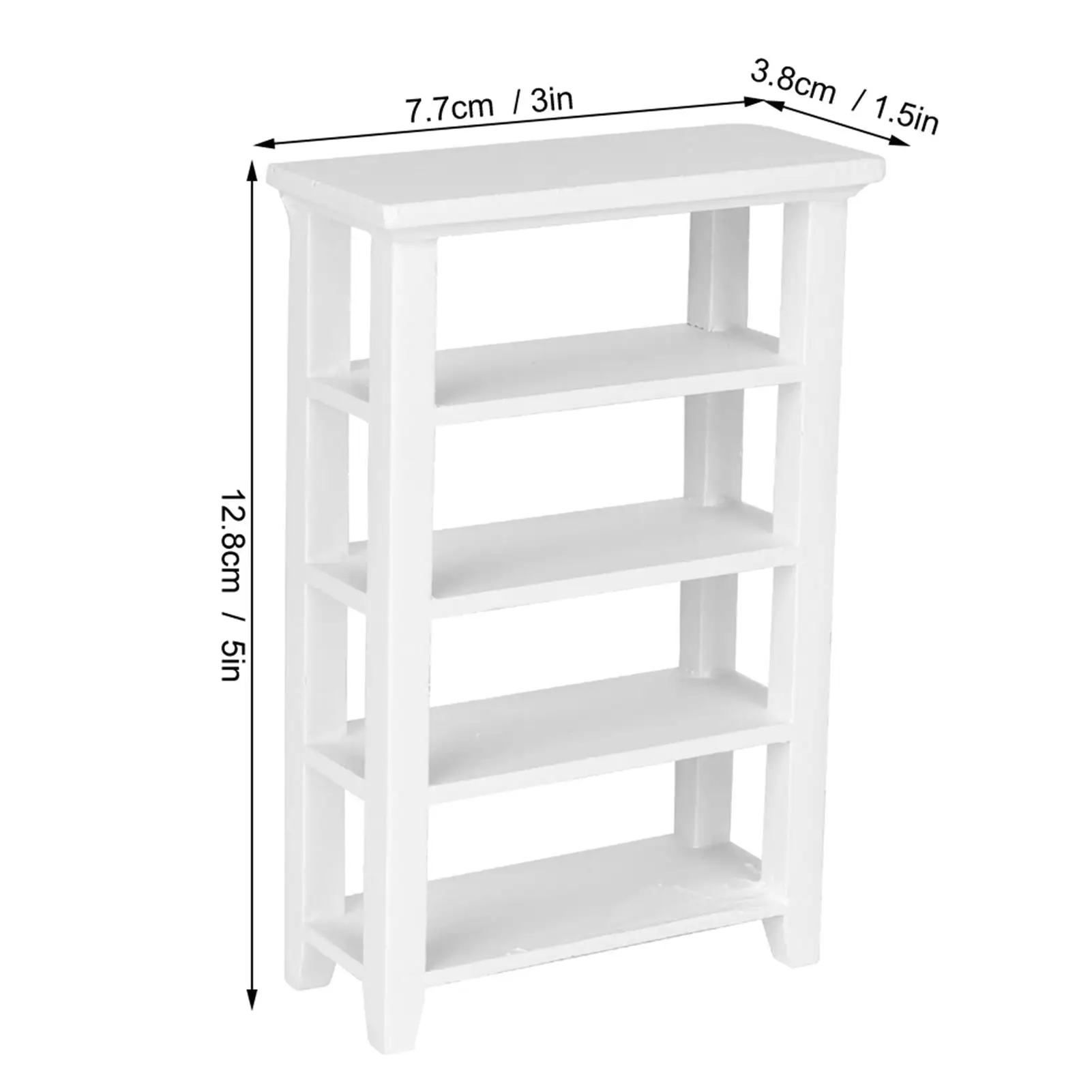 4-Tier  Wooden Shelf Display Rack for 1 1 2 Dollhouse Furniture Model Accessory