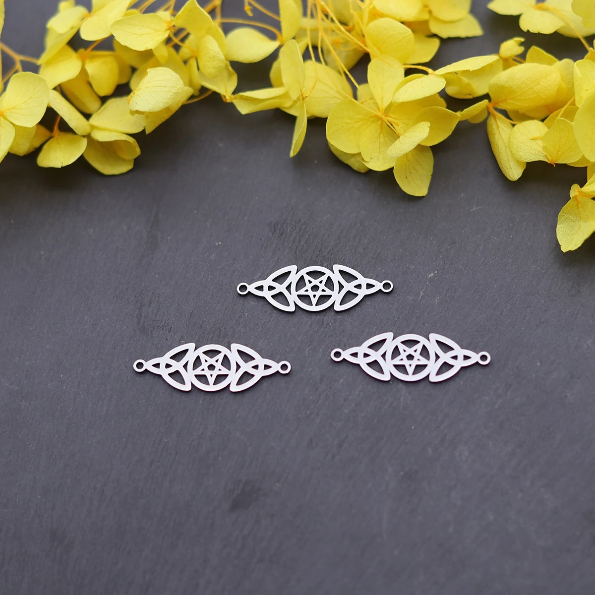 3pcs Vintage Pentagram Celtic Knot Connector Charms For Bracelet Necklace Wiccan Pagan Pendant Jewelry Making DIY Handmade Craft