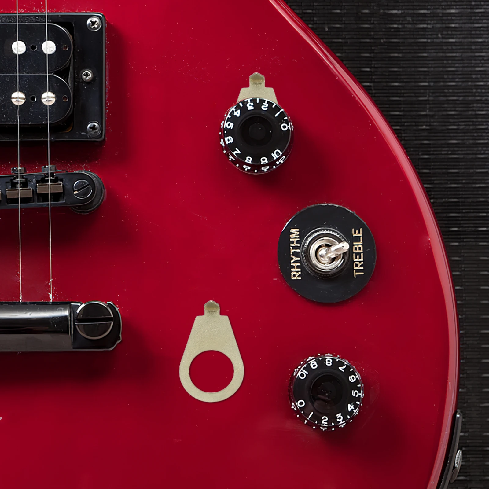 

2 Pcs Guitar Accessories Electric Parts Control Knob Bass Volume Metal Indicator Washers Knobs Pointer Plate