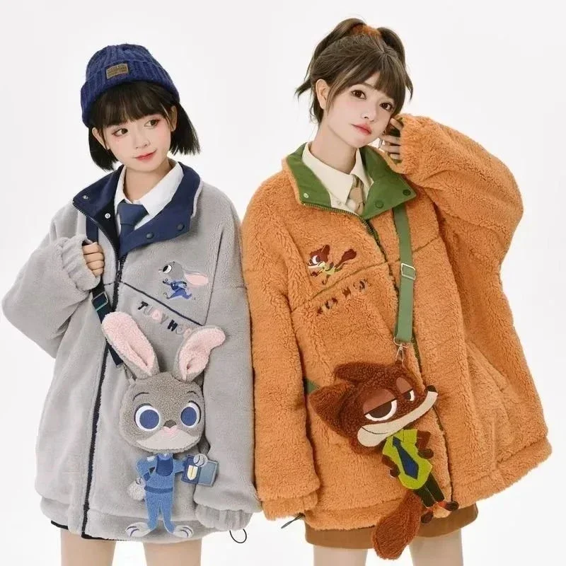 Nuovo Nickwilde Judy Hopps Genderless su entrambi i lati può essere indossato inverno colori a contrasto amanti Bestie Design soprabito personale