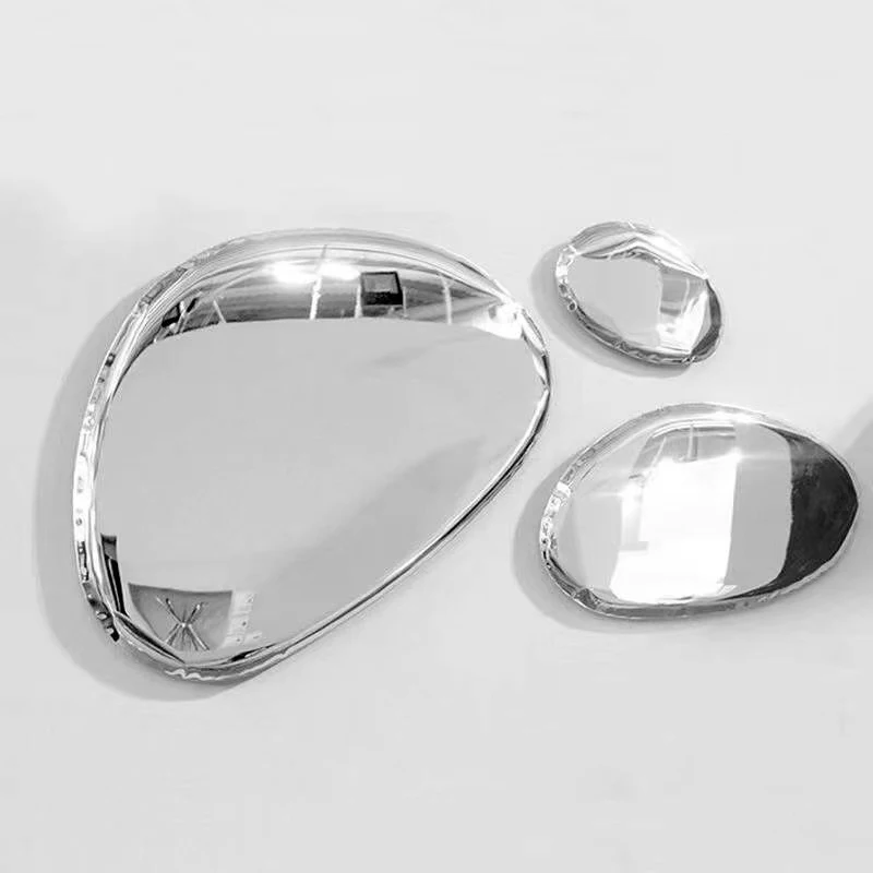 

Modern light luxury stainless steel wall decoration mirror entrance living room wall hanging custom wall background