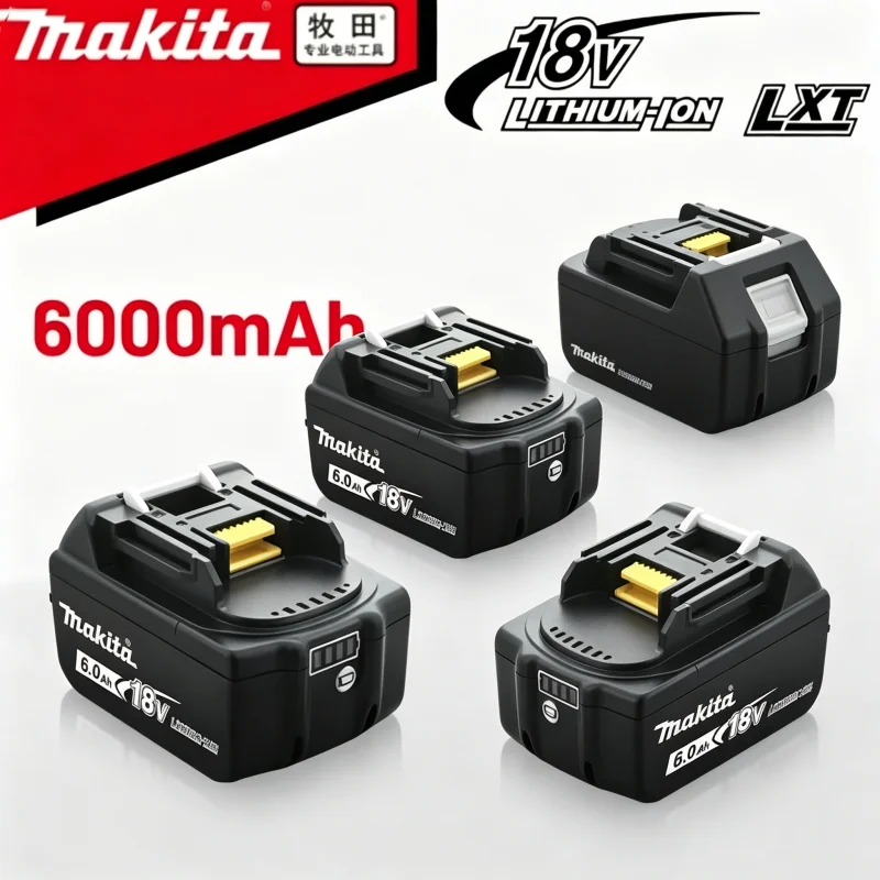 Genuine Makita 18V 6.0Ah battery with charger set for Makita 18V power tool DDF487 DTW700 GBA404 DUC150Z DHR183Z
