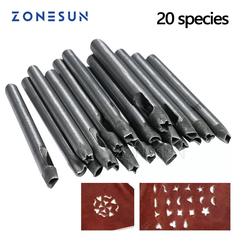 ZONESUN strumenti per kit di goffratura in pelle Leathercraft modello in pelle timbratura stampo per goffratura modello in pelle incidere strumento