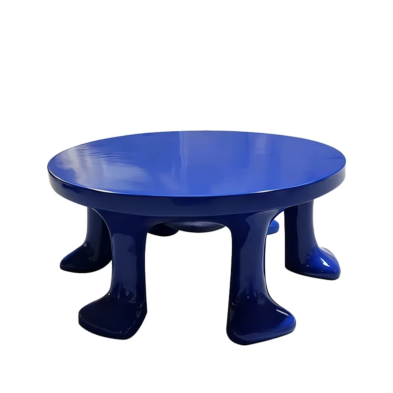 

Blue Fun Coffee Table Foot-Shaped Legs Resin Round Table for Living Room Kids Room Garden Restaurant Decor Furniture