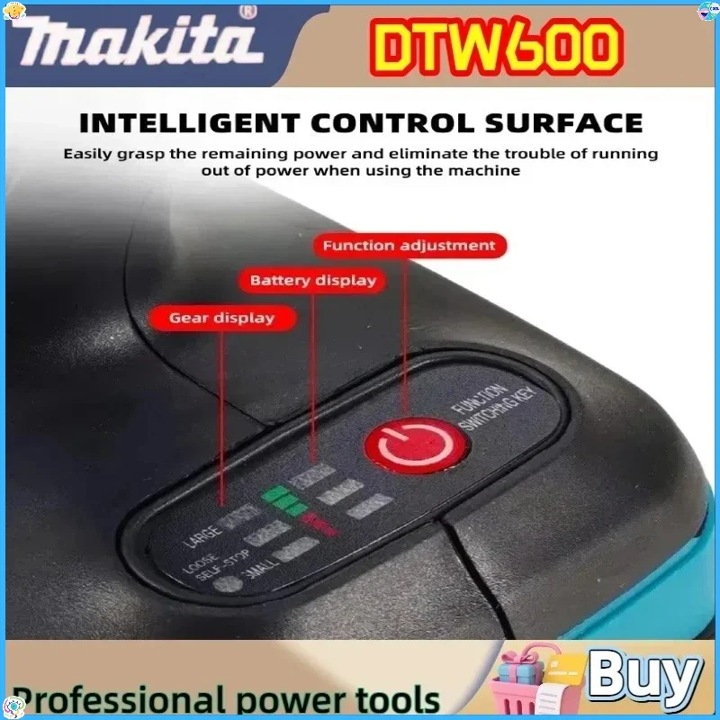 DTW600 Makita para destornillador de batería de 18V, destornillador eléctrico sin escobillas, taladro recargable para batería Makita