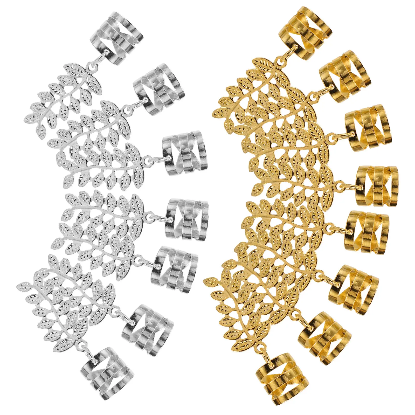 

40Pcs Leaf Metal Hair Accessories for Braids Elegant Clips Cuff for Women Dreadlock Jewelry Festival Daily Styling Hair Charms