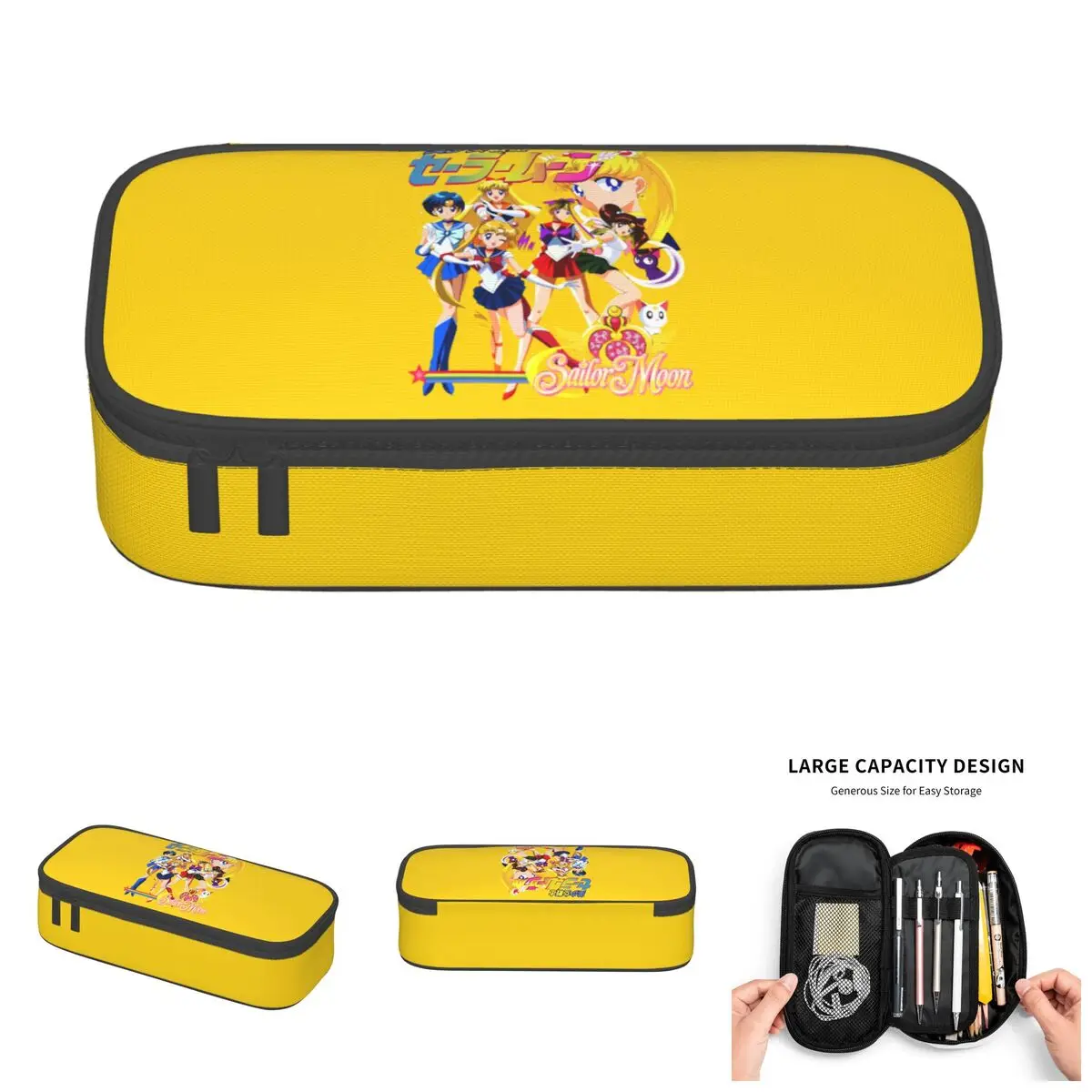 

Custom Kawaii Anime Sailor Moon Pencil Cases for Girl Boy Large Capacity Cartoon Pencil Bag School Accessories