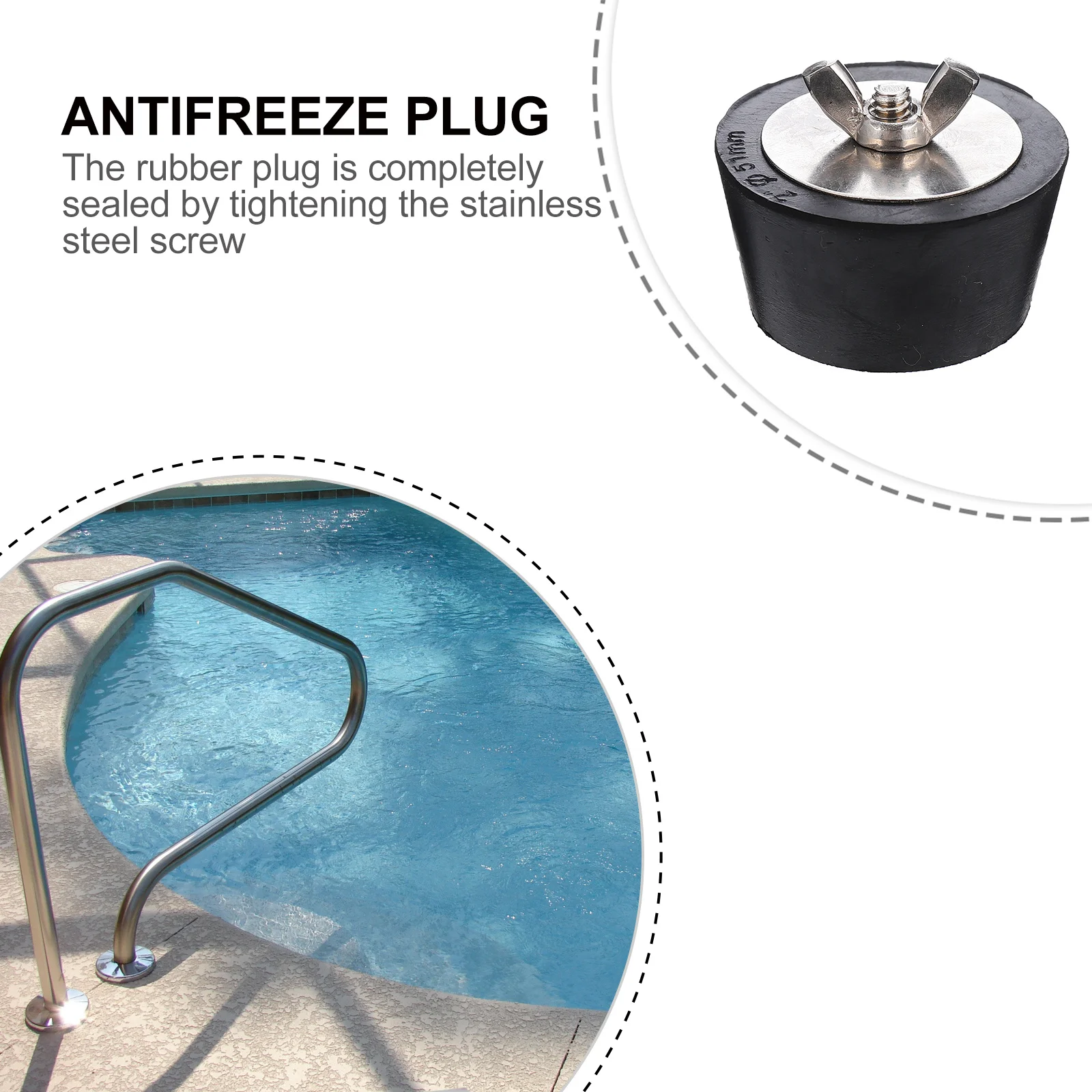 

2Pcs 51Mm Drain Winterizing Plug Heavy Duty Rubber Tapered Expansion for Pool Return Line Frost Protection Swimming Pool Winter