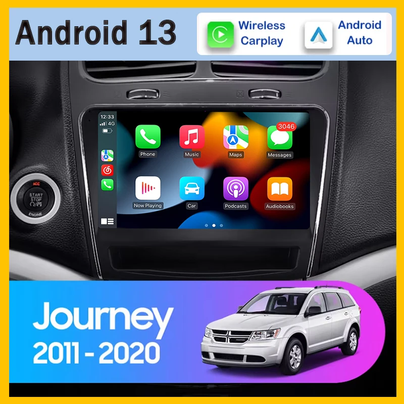 Android 13 For Dodge Journey JC 2011 - 2020 Car Radio Multimedia Video Player Navigation GPS Wireless Carplay Android Auto WIFI