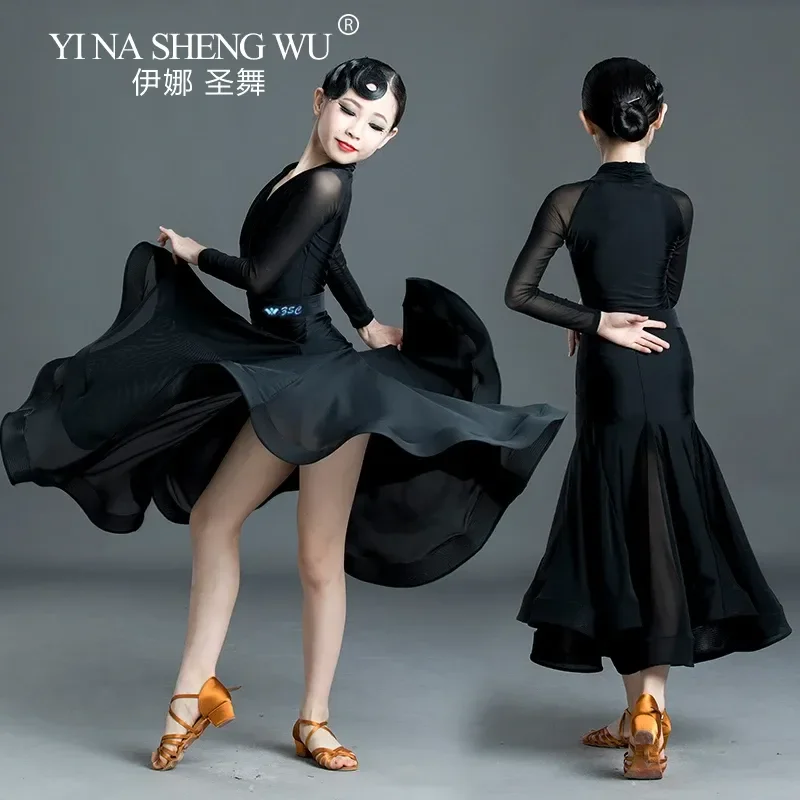 2026 New Ballroom Dance Dress For Girls Practice Clothes New Waltz Latin National Standard  Dance Clothes Modern Dance Dress
