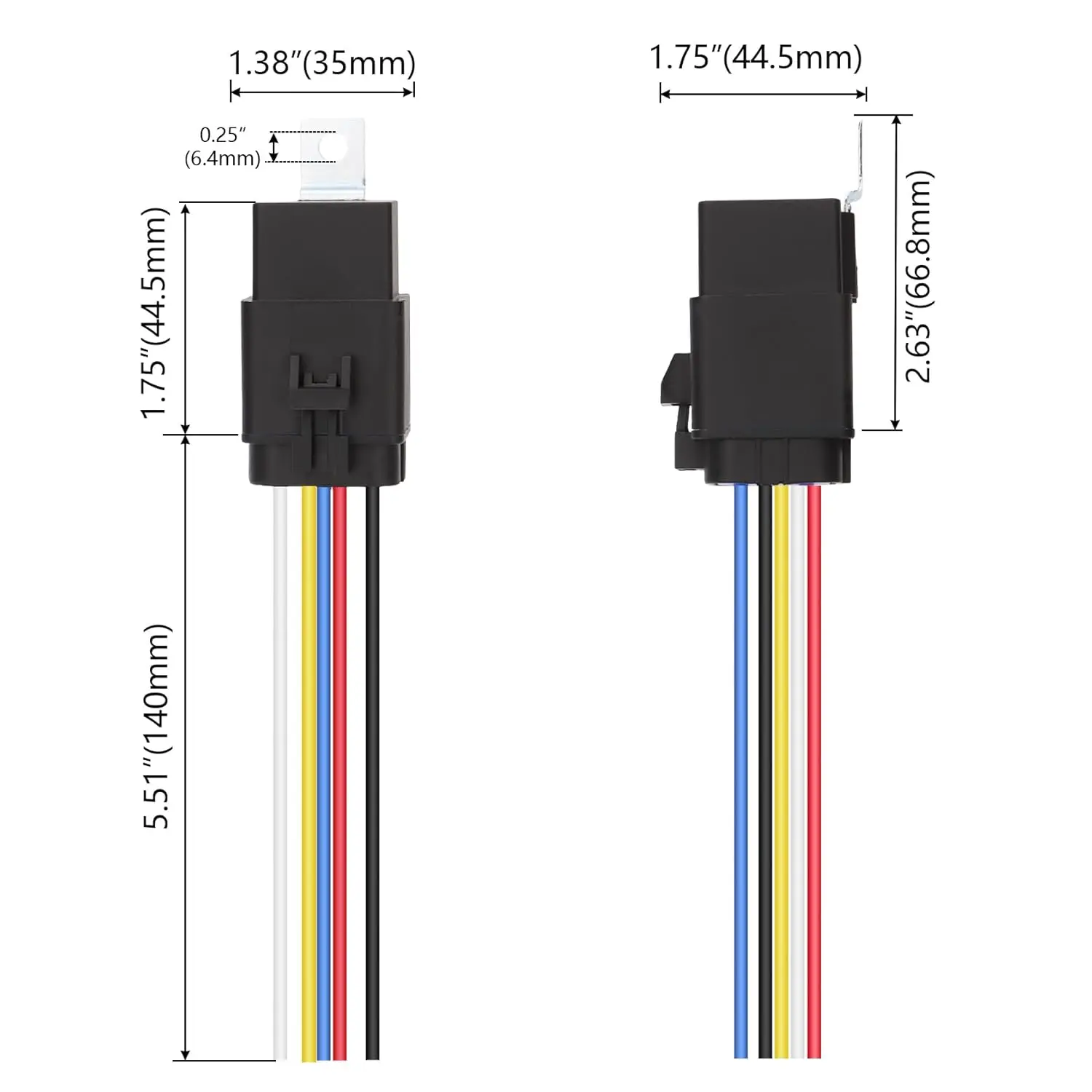 5 قطعة طقم مرحل مقاوم للماء 24 فولت 40A 5 دبوس SPDT الثقيلة 14 AWG الأسلاك النحاسية المعلبة مرحل السيارة ومجموعة تسخير