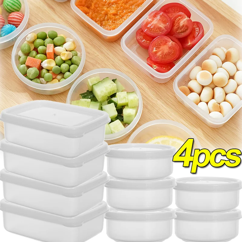 1/4PCS Mini Food Storage Boxes Portable Kitchen Vegetables Fruits Meat Sealed Preservation Box Outdoor Picnic Sealed Containers