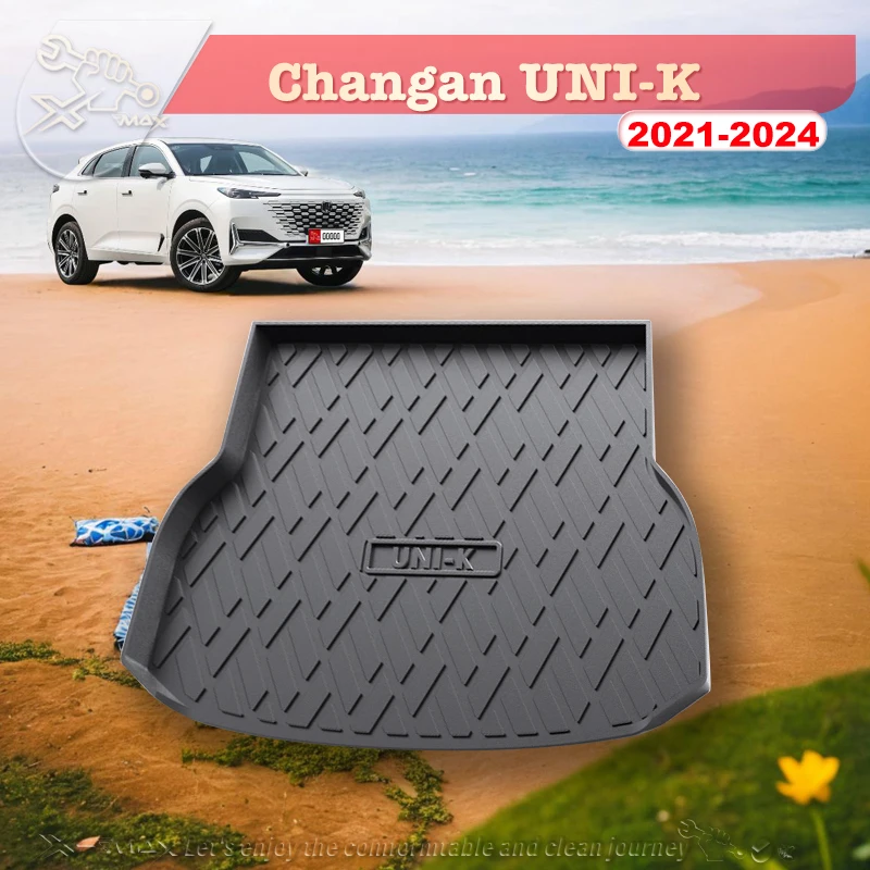 

For Changan UNI-K 2021-2024 Custom Fit Car Trunk Mat All Season Black Cargo Mat 3D Shaped Laser Measured Trunk Liners