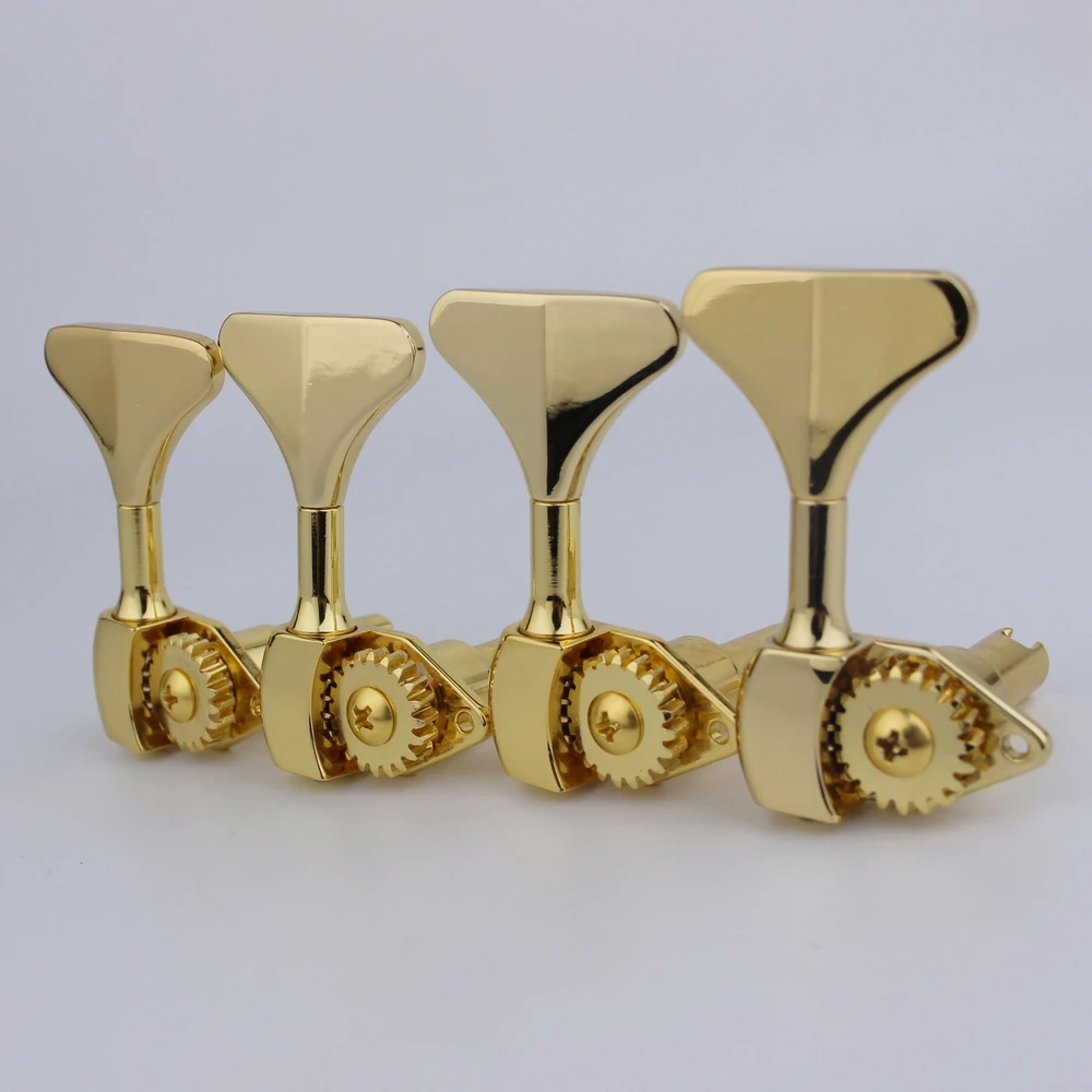 New Bass Tuners Ratio Guitar Machine Heads 1:20 Guitar Tuning Key Pegs Open Gear Gold