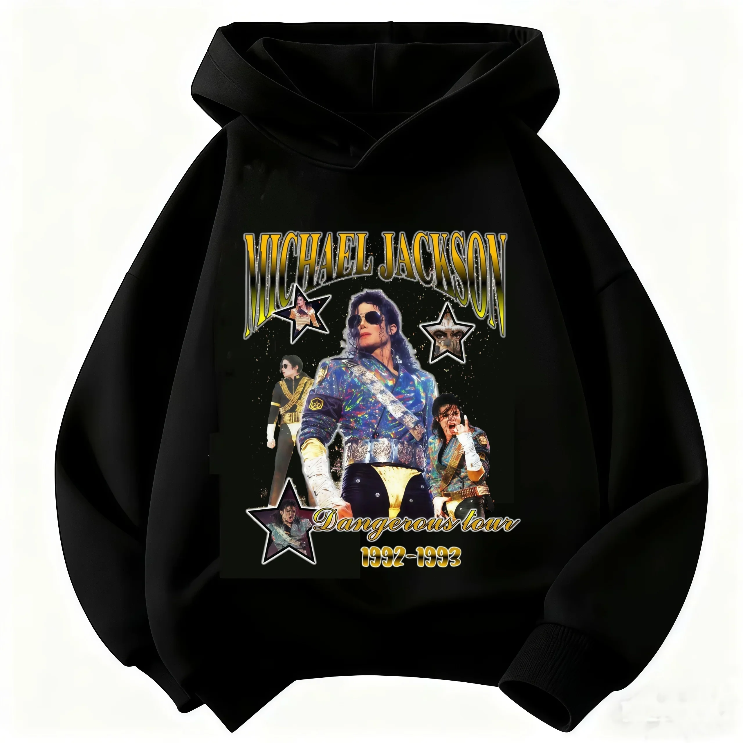 Kinder-Hoodie Michael Jackson Dangerous 35. Jubiläum Print Sweatshirt Mode Jungen Mädchen Lässiger Langarm-Hoodie Streetwear – Detail 3