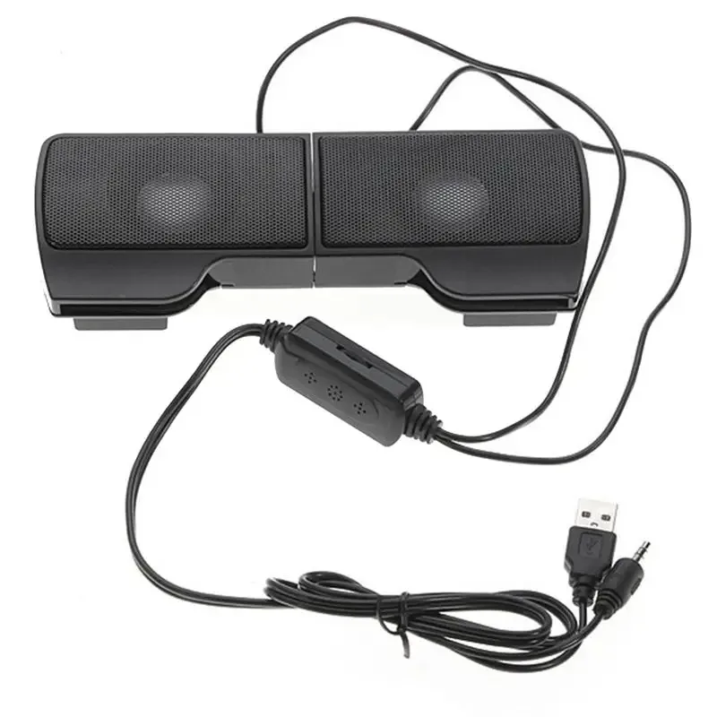 

Y22A-Mini Portable USB Stereo Speakers Line Controller Soundbar for Laptop Mp3 Phone Music Player PC with Clip